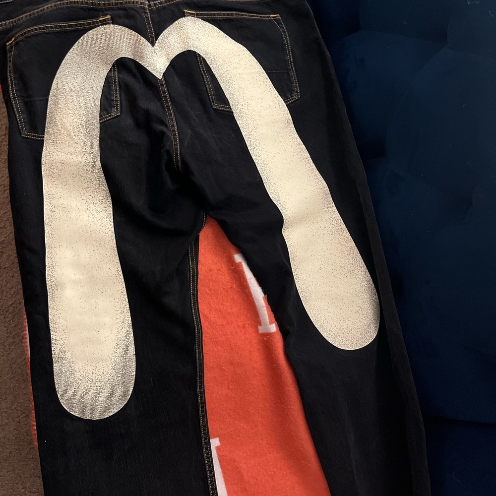 DAICOCK PRINT BAGGY FIT DENIM JEANS #2000